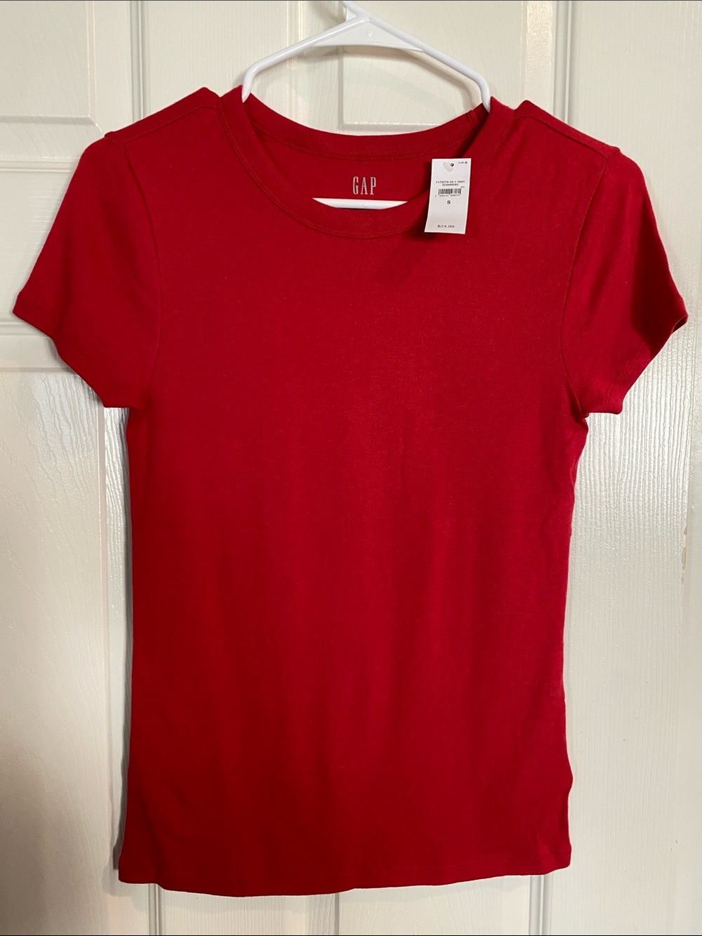 GAP Red Short Sleeve Crew Neck Tee
